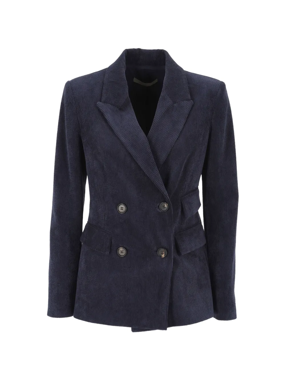 D.Exterior corduroy double-breasted jacket