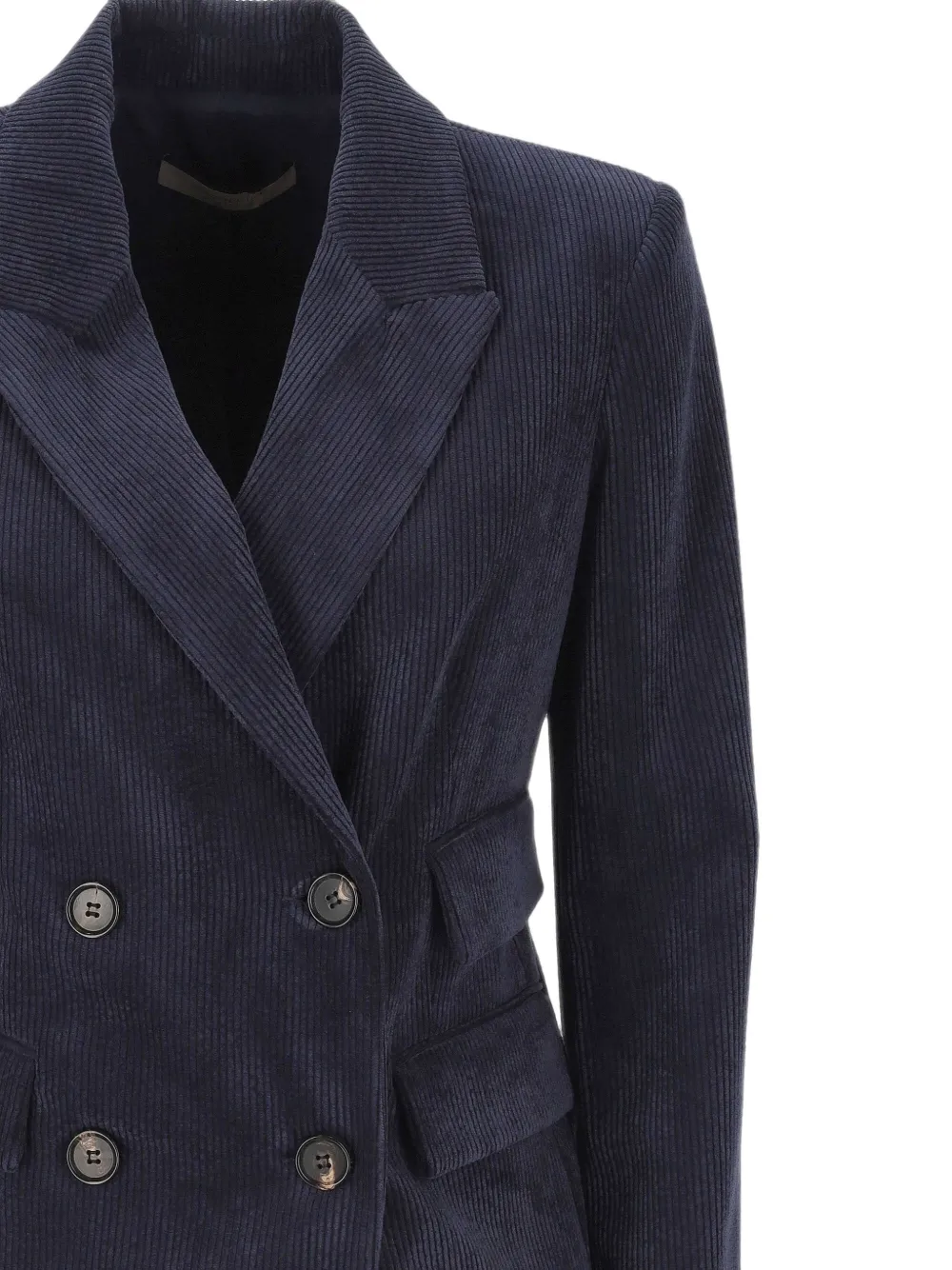 D.Exterior Ribfluwelen jack met dubbele rij knopen Blauw