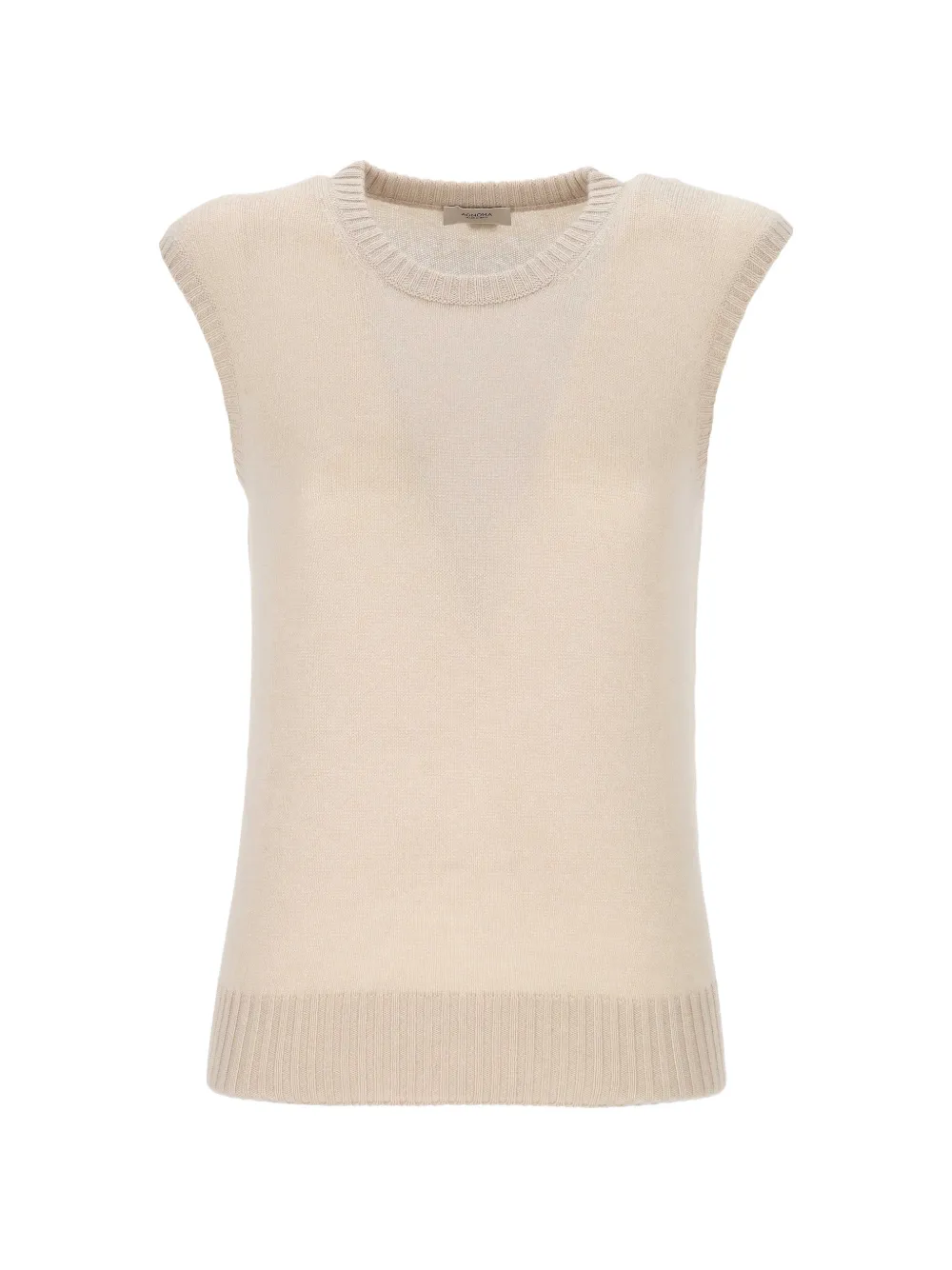 Agnona ribbed-trim sleeveless sweater - Toni neutri