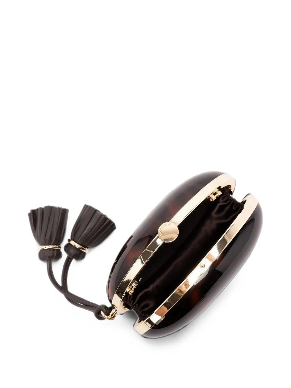 Self-Portrait Clutch met schildpadschild-effect en kwastje Bruin