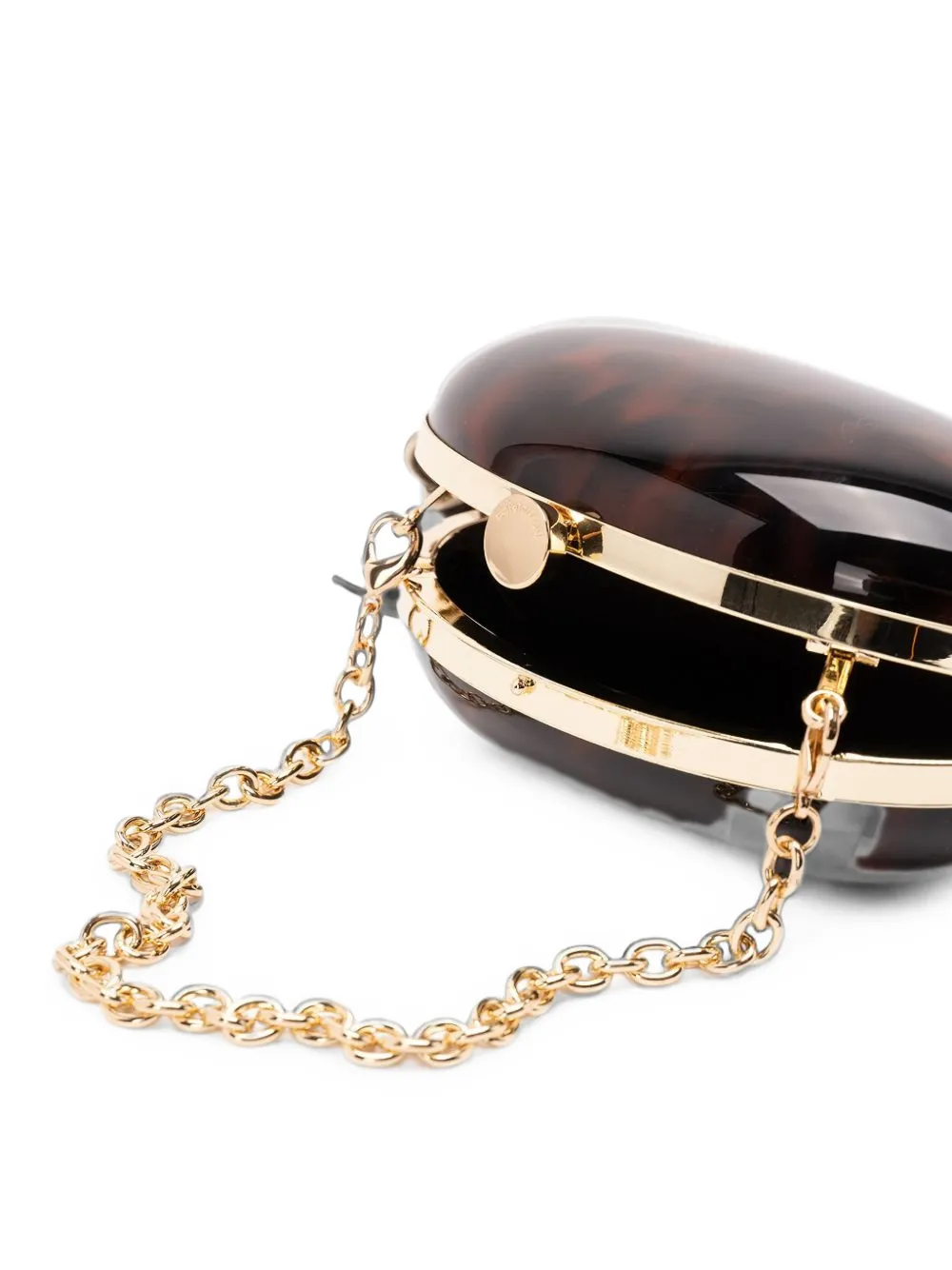 Self-Portrait Clutch met schildpadschild-effect en kwastje Bruin