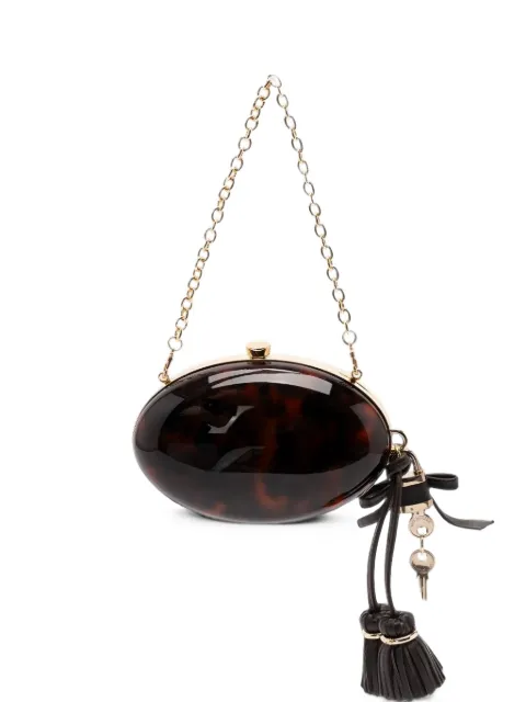 Self-Portrait tortoiseshell-effect clutch bag