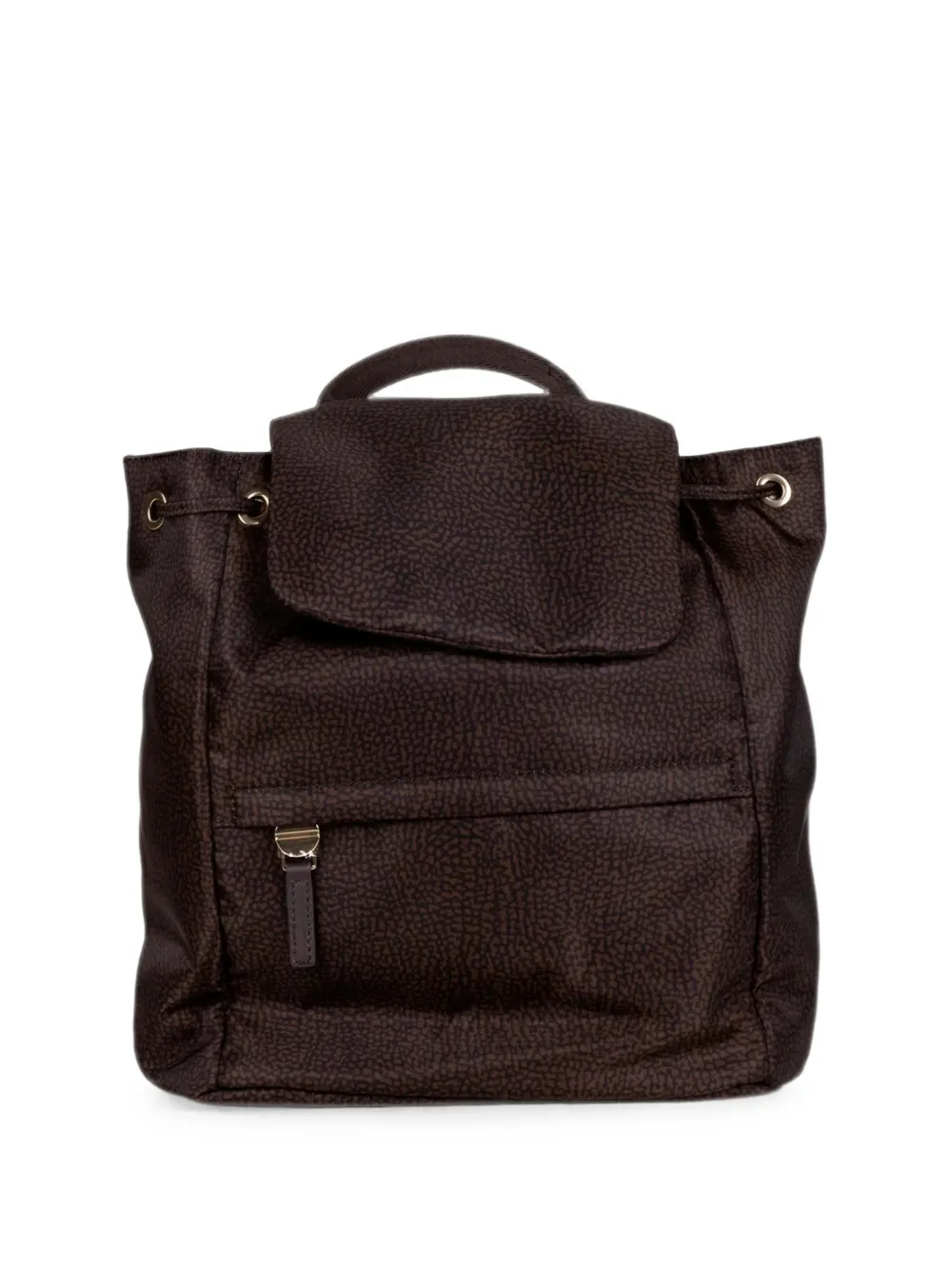 Borbonese OP-print foldover backpack - Braun