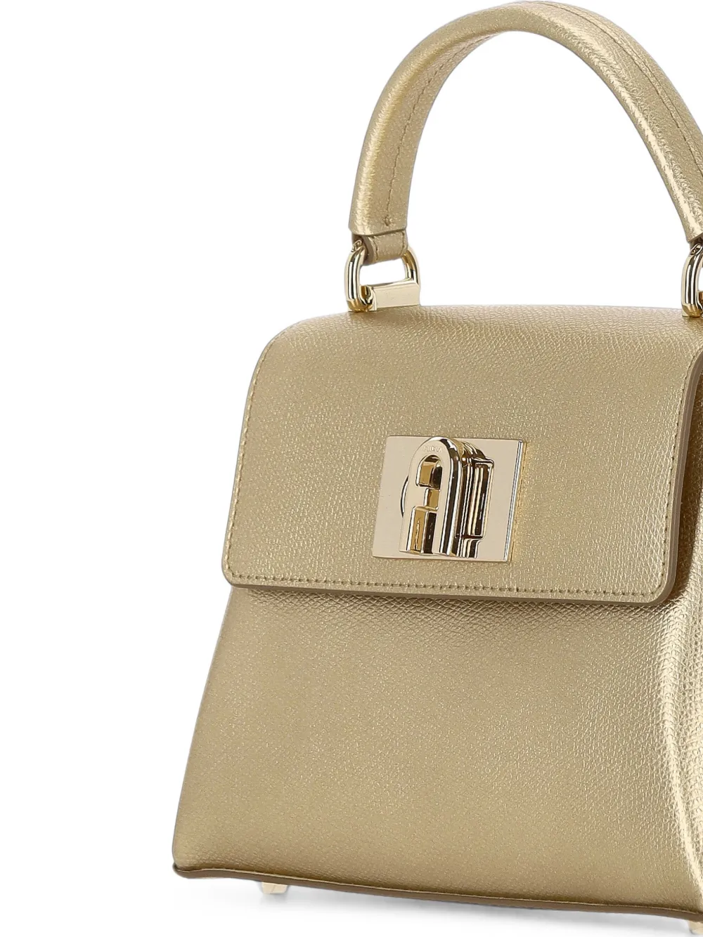 Furla Leren shopper met metallic-effect Goud