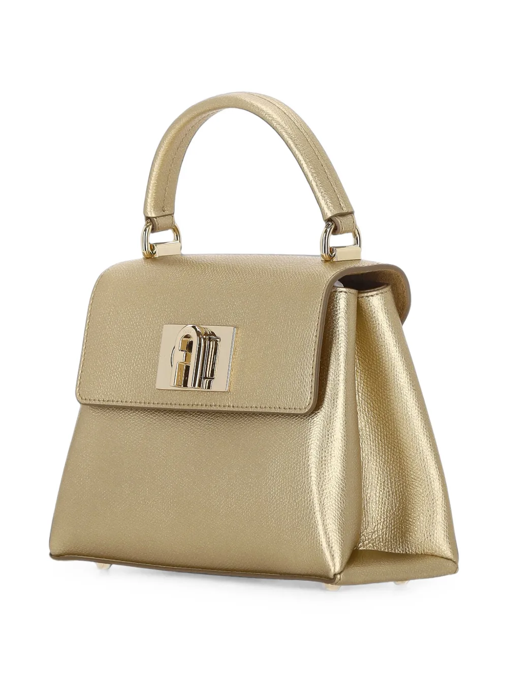 Furla Leren shopper met metallic-effect Goud