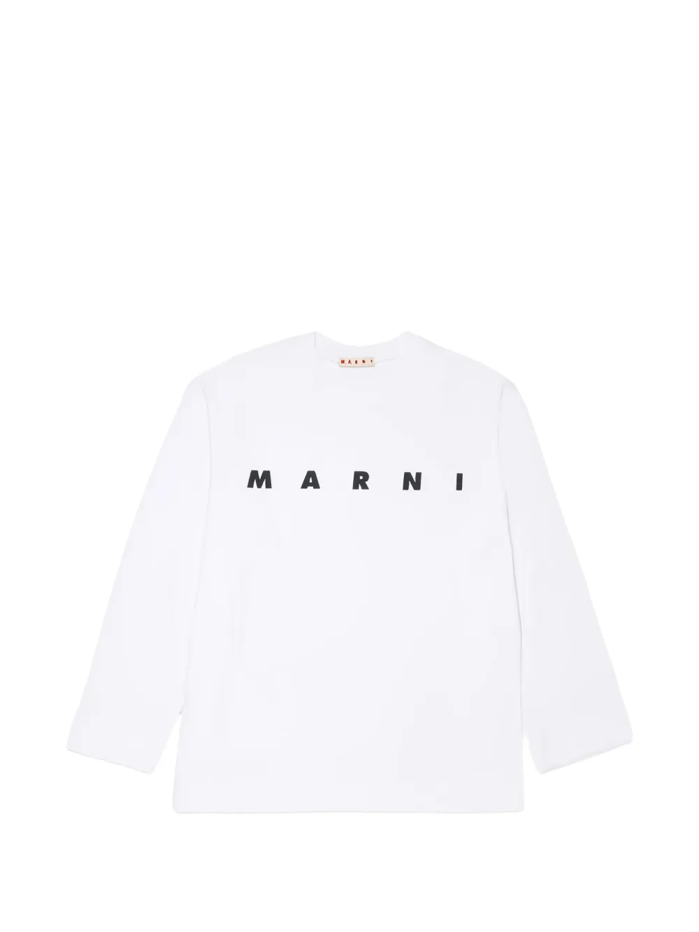 Marni Kids logo-print long-sleeve T-shirt - Bianco