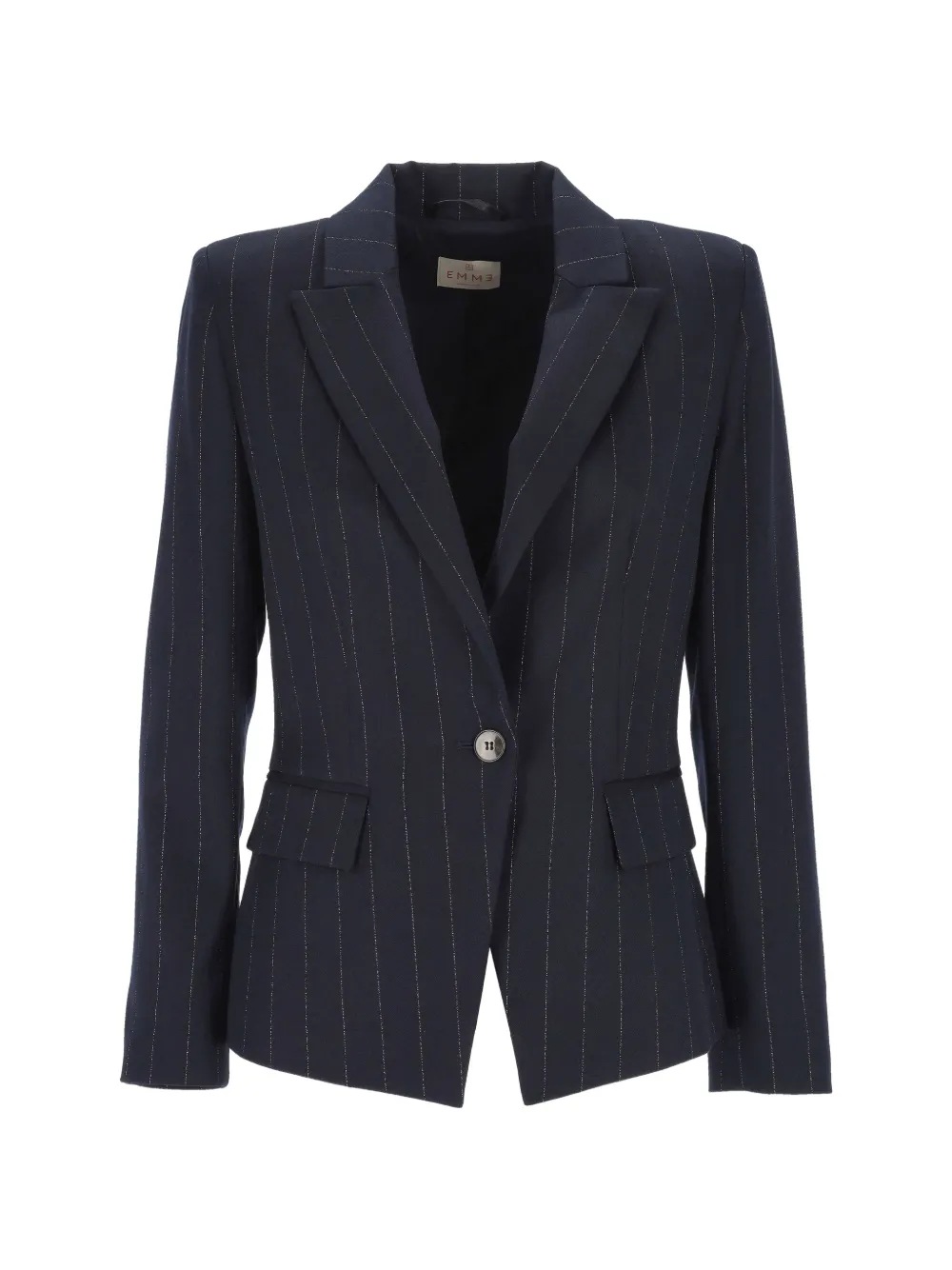 EMME pinstripe-pattern blazer - Blu