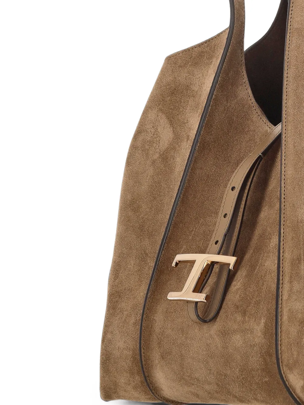 Tod's Kleine T Timeless suède shopper Bruin