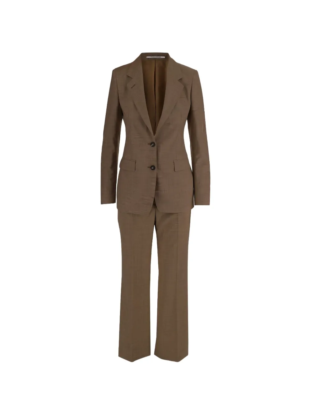 Tagliatore Single-breasted Wool Suit In Brown