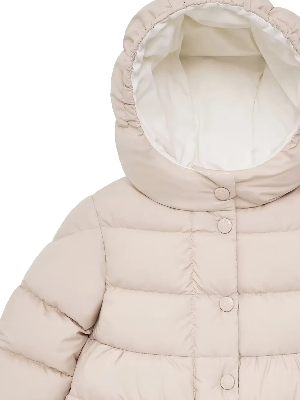 Moncler Enfant Charlotte gewatteerd jack met capuchon Beige
