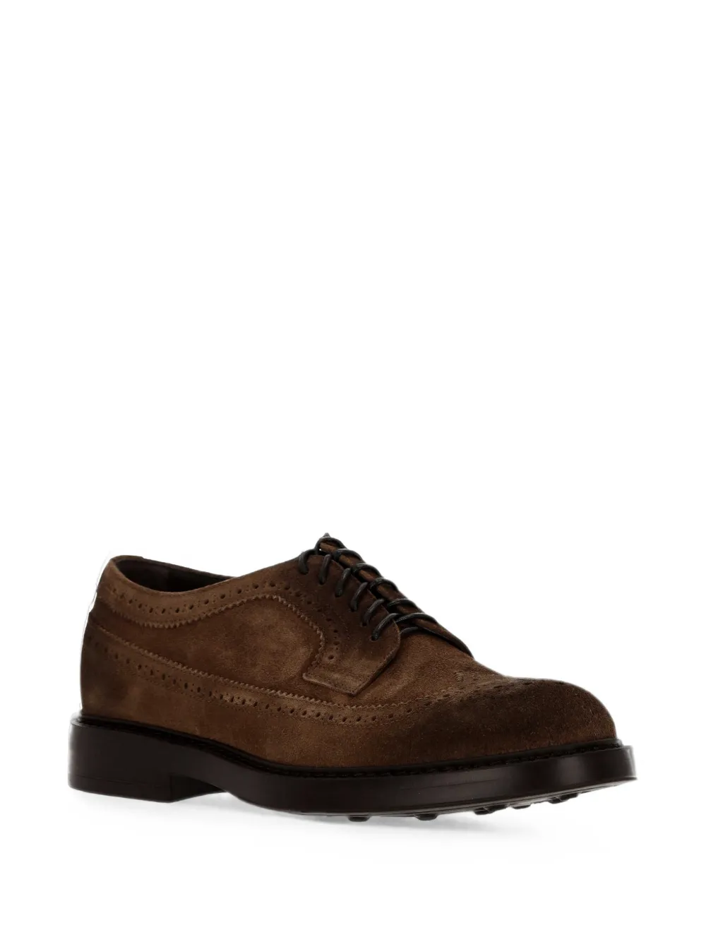 Doucal's brogue-detail suede shoes Bruin