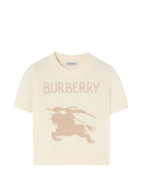 Burberry Kids logo-intarsia short-sleeve sweater