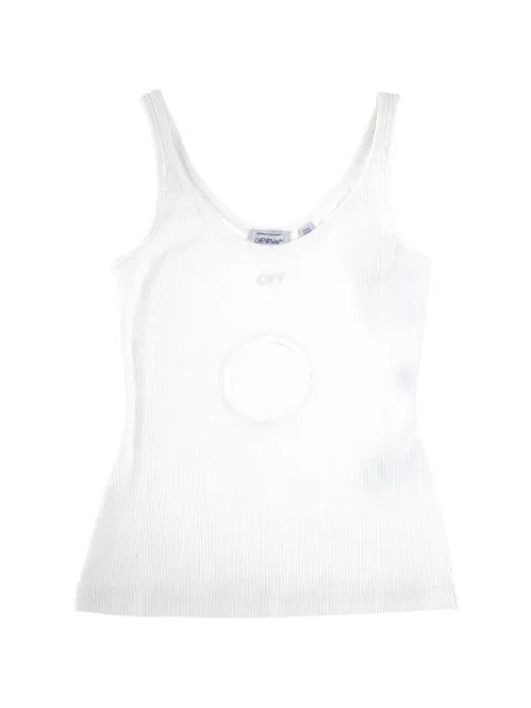 Off-White ribbed-knit cut-out top