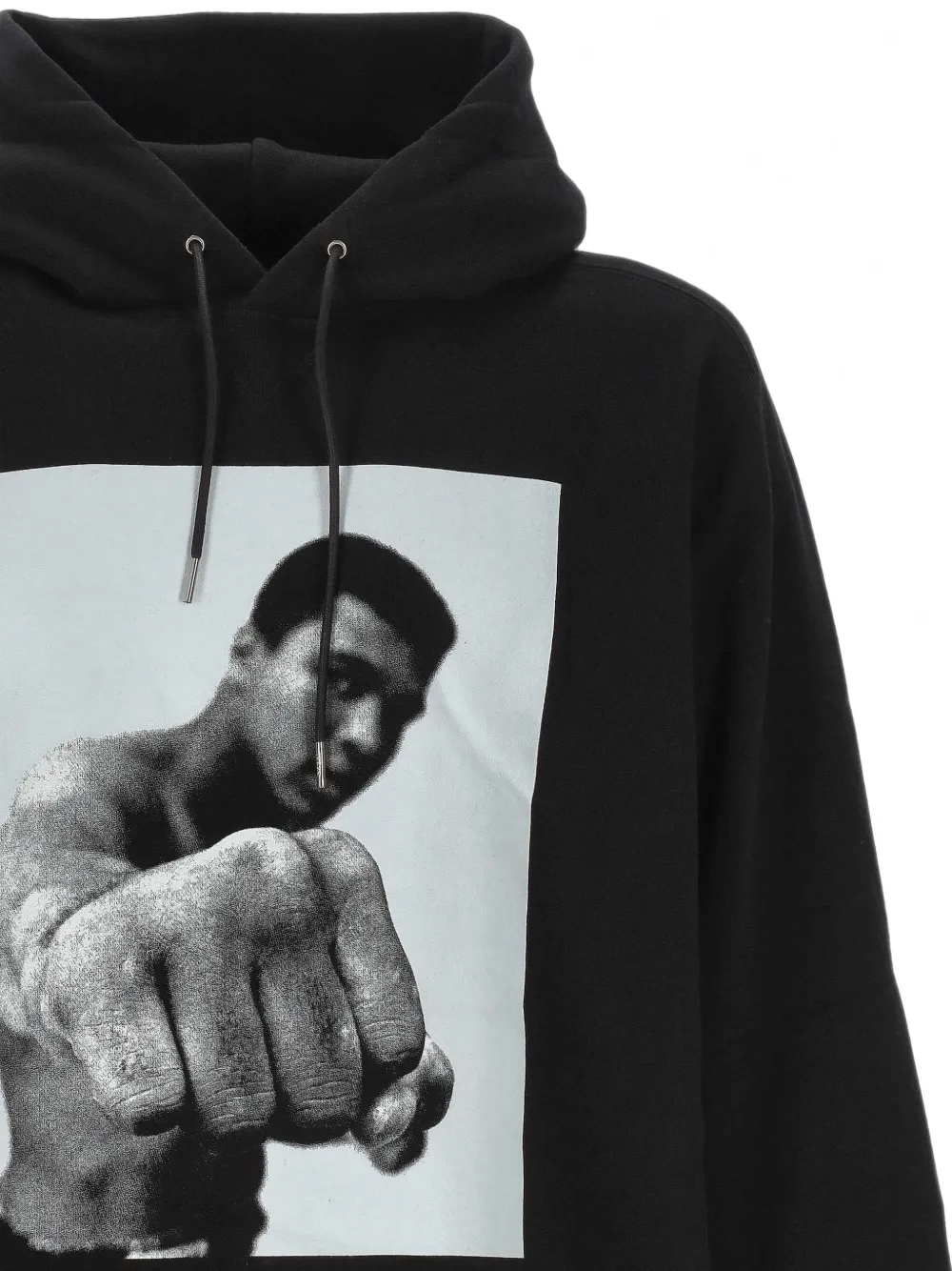 sacai Muhammad Ali oversized hoodie met grafische print Zwart