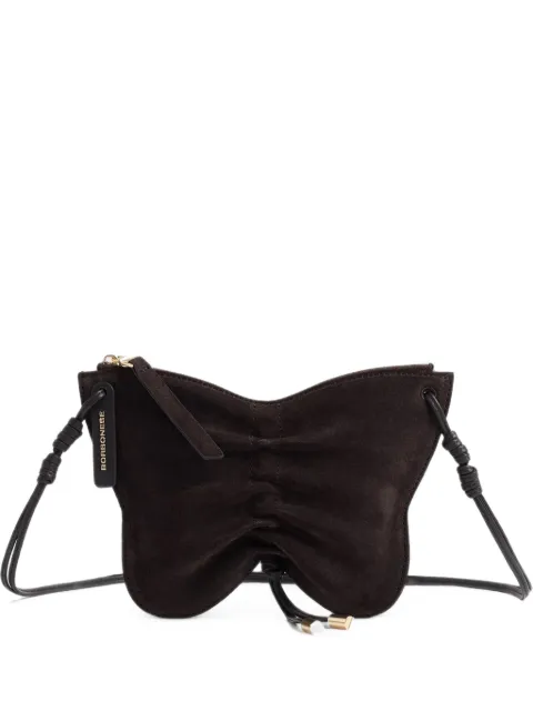 Borbonese mini Borboleta butterfly-shape suede cross body bag