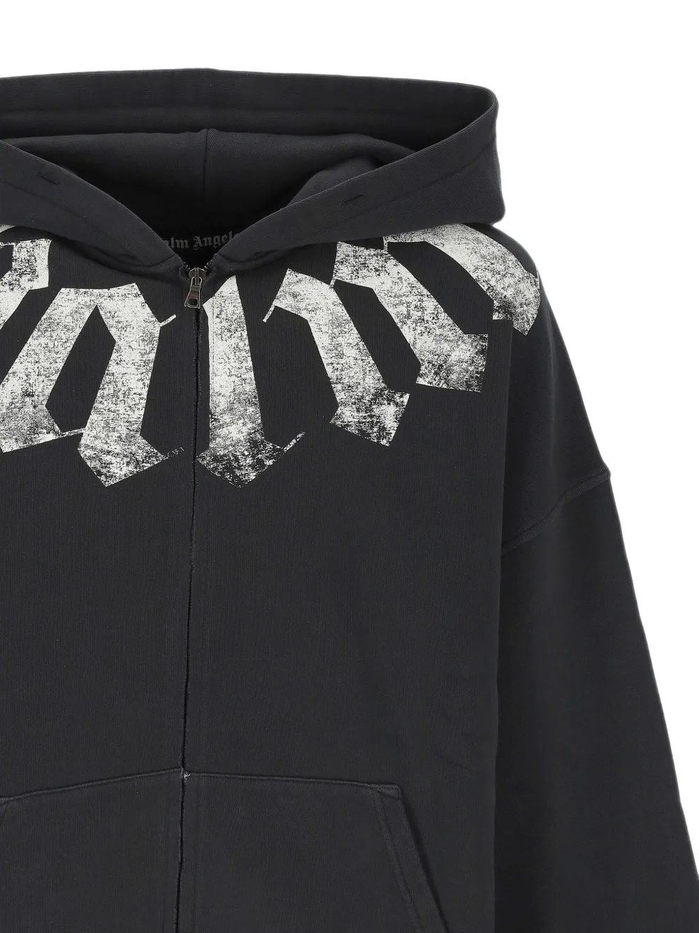 Palm Angels Hoodie met logoprint en rits Zwart