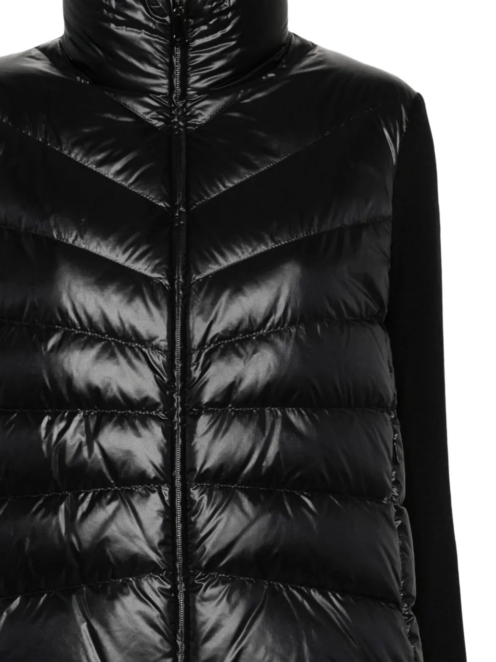 Moncler quilted wool-sleeve sweater Zwart