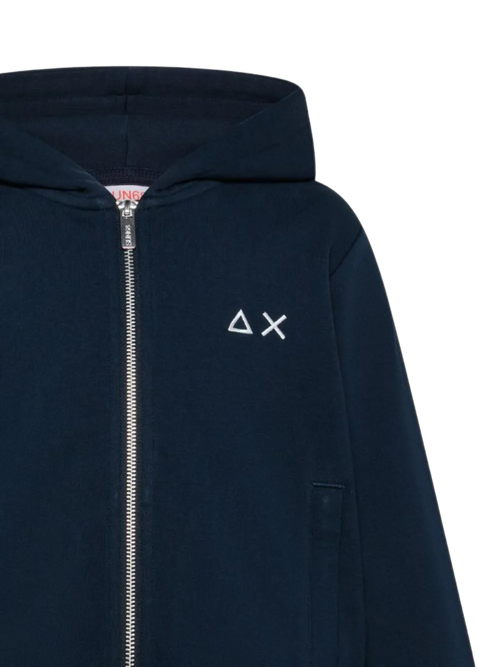 SUN68 KIDS Hoodie met geborduurd logo en rits Blauw