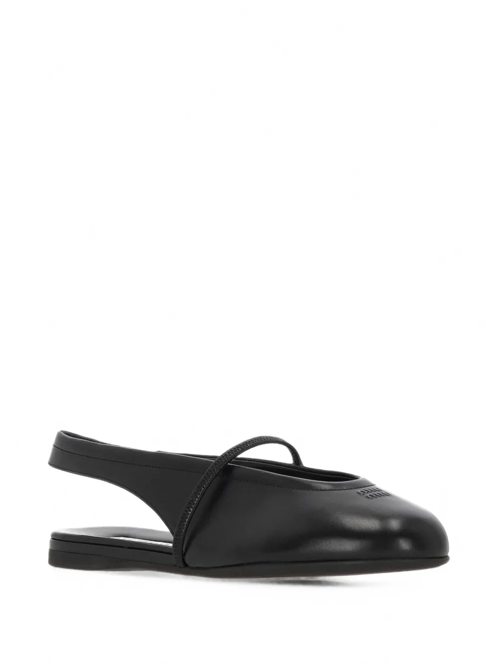 Miu Leren slingback ballerina's Zwart
