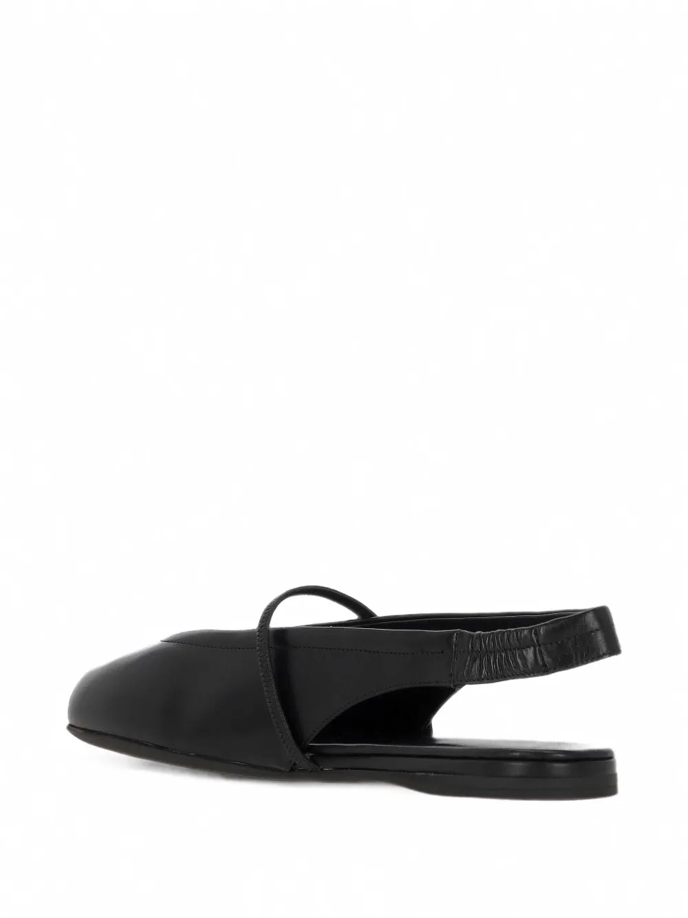 Miu Leren slingback ballerina's Zwart