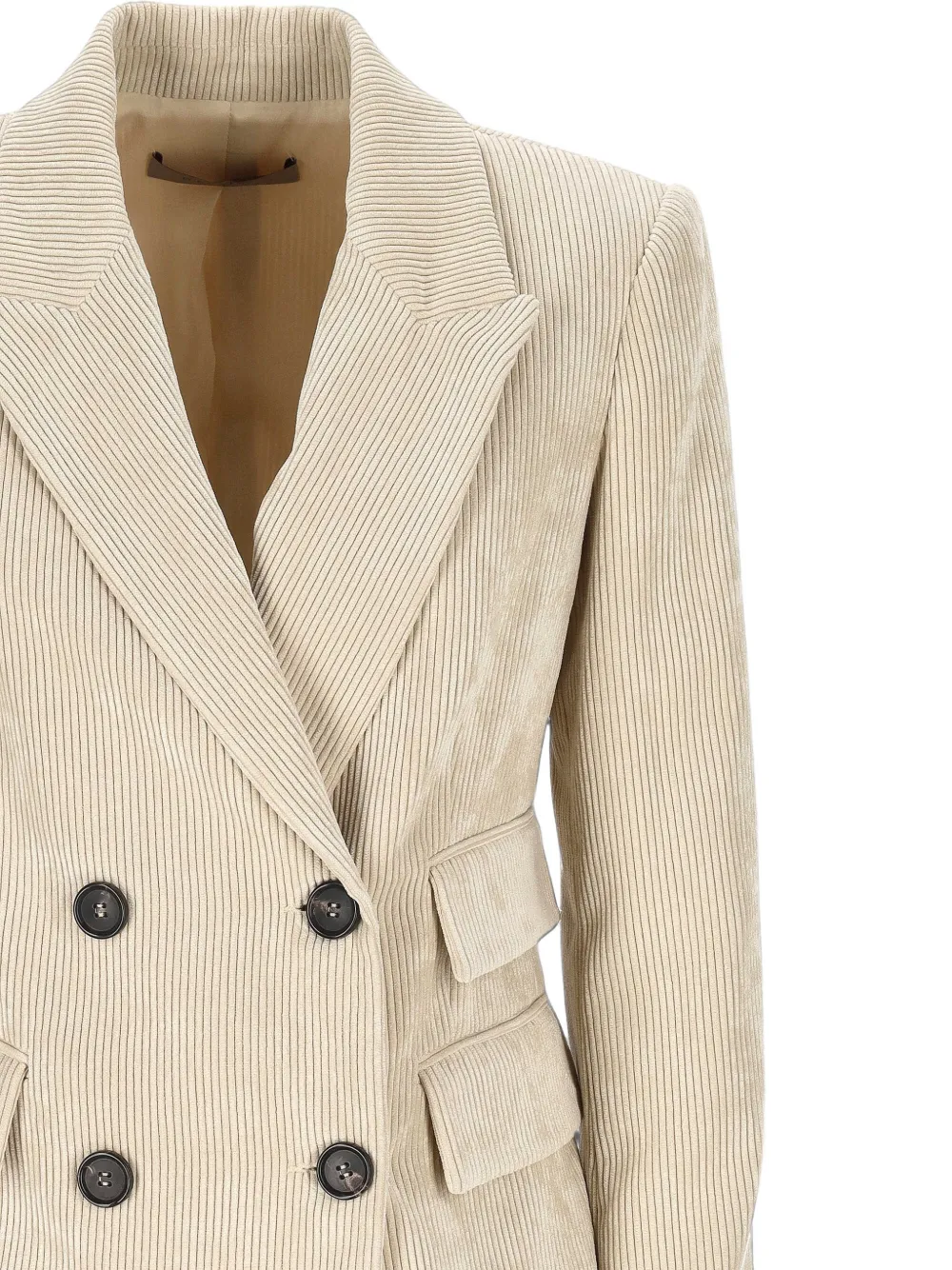 D.Exterior Blazer met enkele rij knopen en ribfluwelen effect Beige