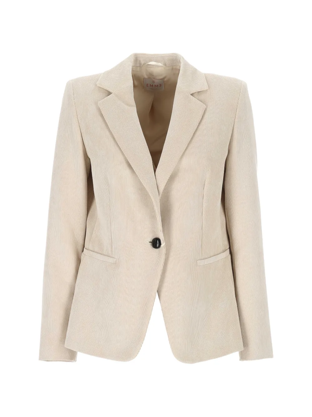 EMME corduroy-effect single-breasted blazer - Nude