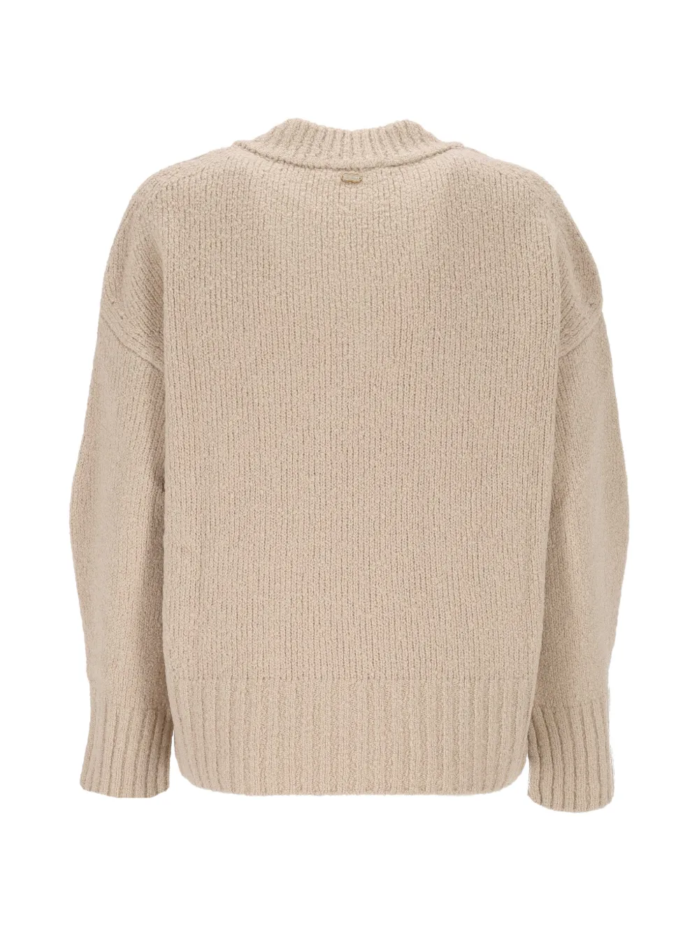 Agnona Chunky gebreide trui met V-hals Beige