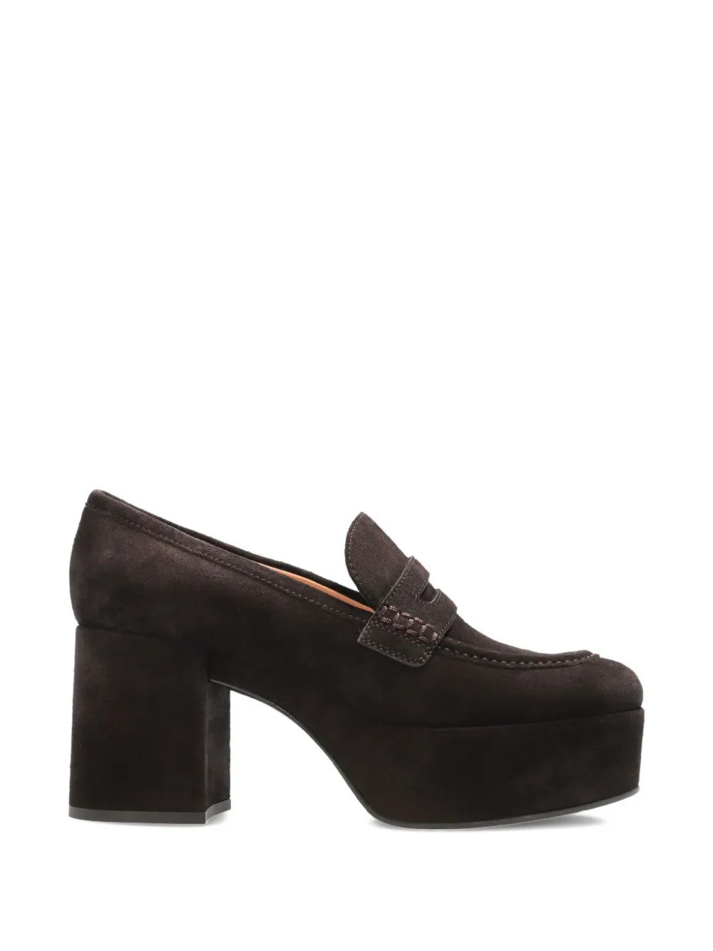 Gianvito Rossi suede platform loafers - Marrone