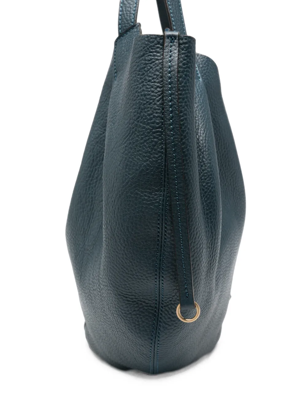 The Bridge Shopper van bewerkt leer Blauw