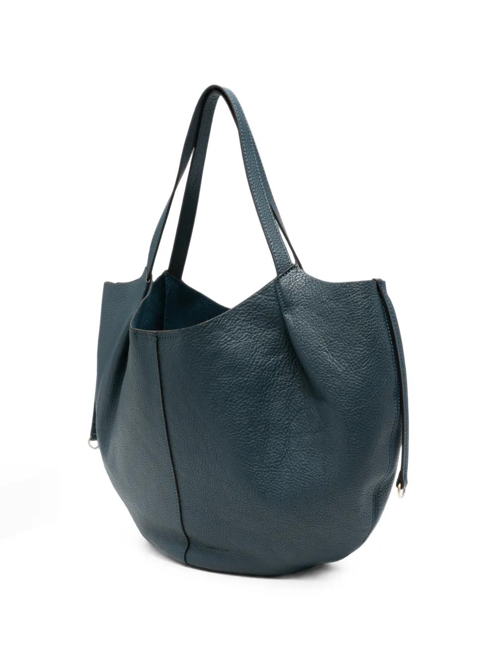 The Bridge Shopper van bewerkt leer Blauw