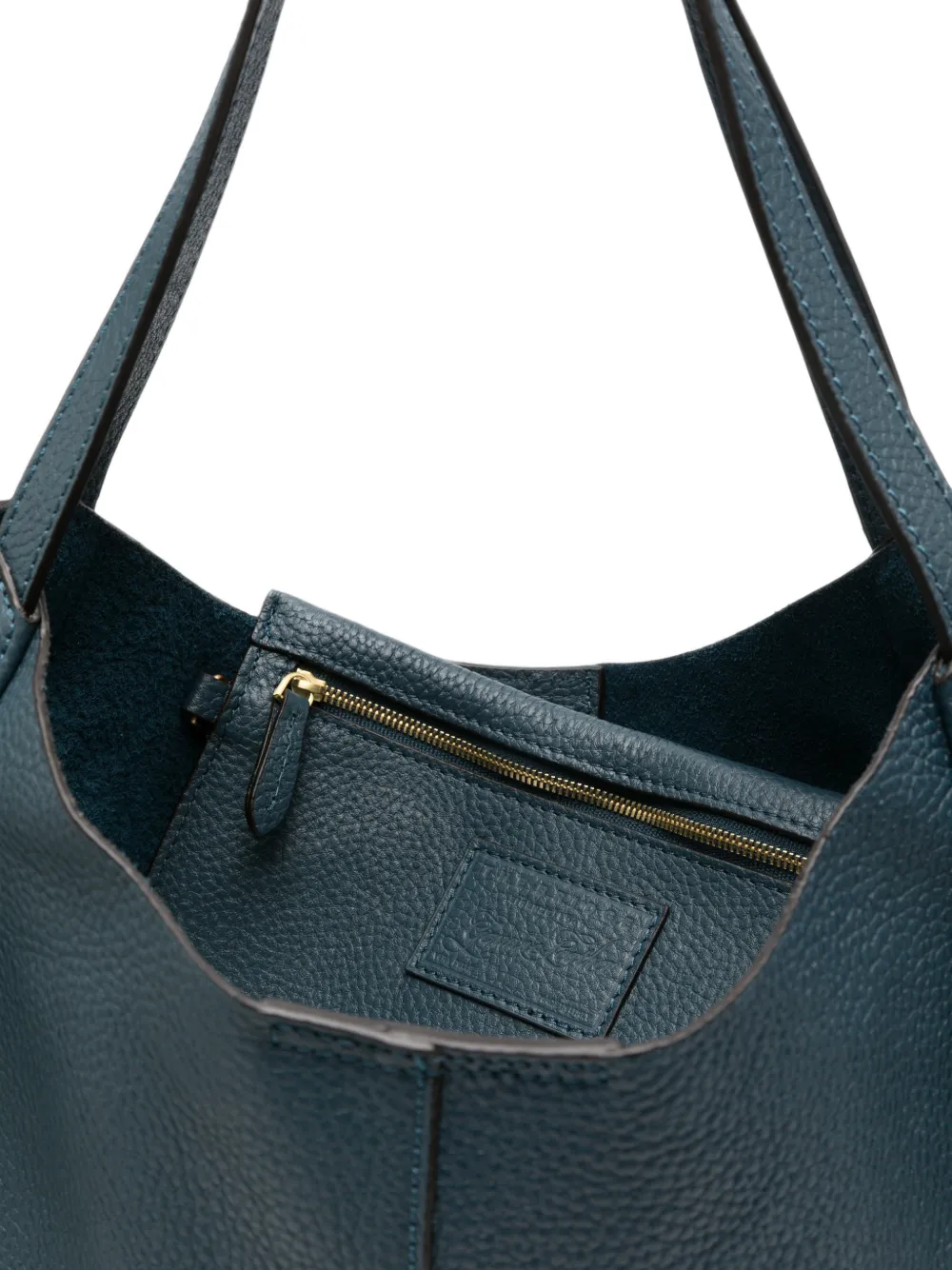 The Bridge Shopper van bewerkt leer Blauw