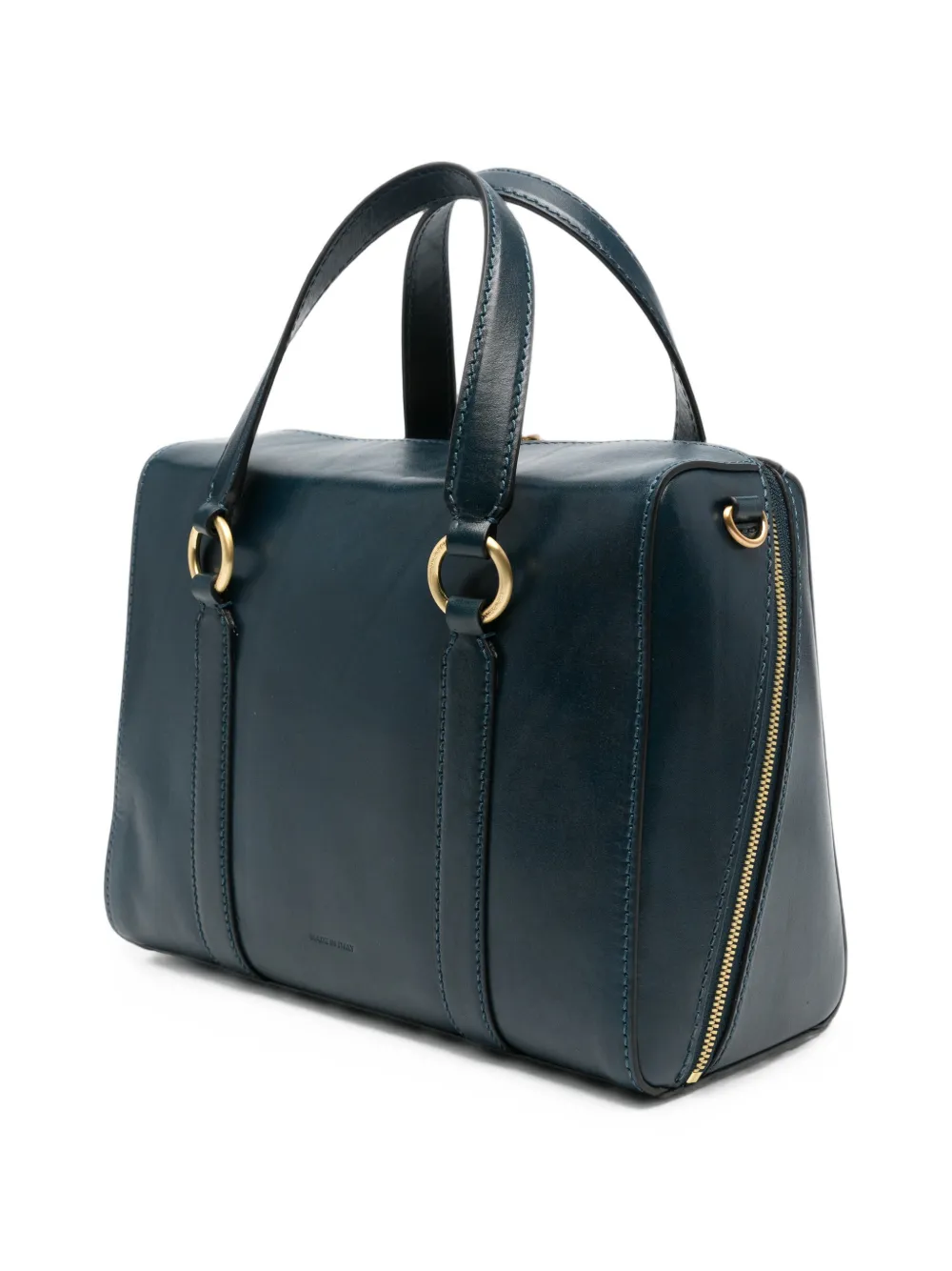The Bridge Leren shopper met logo Blauw