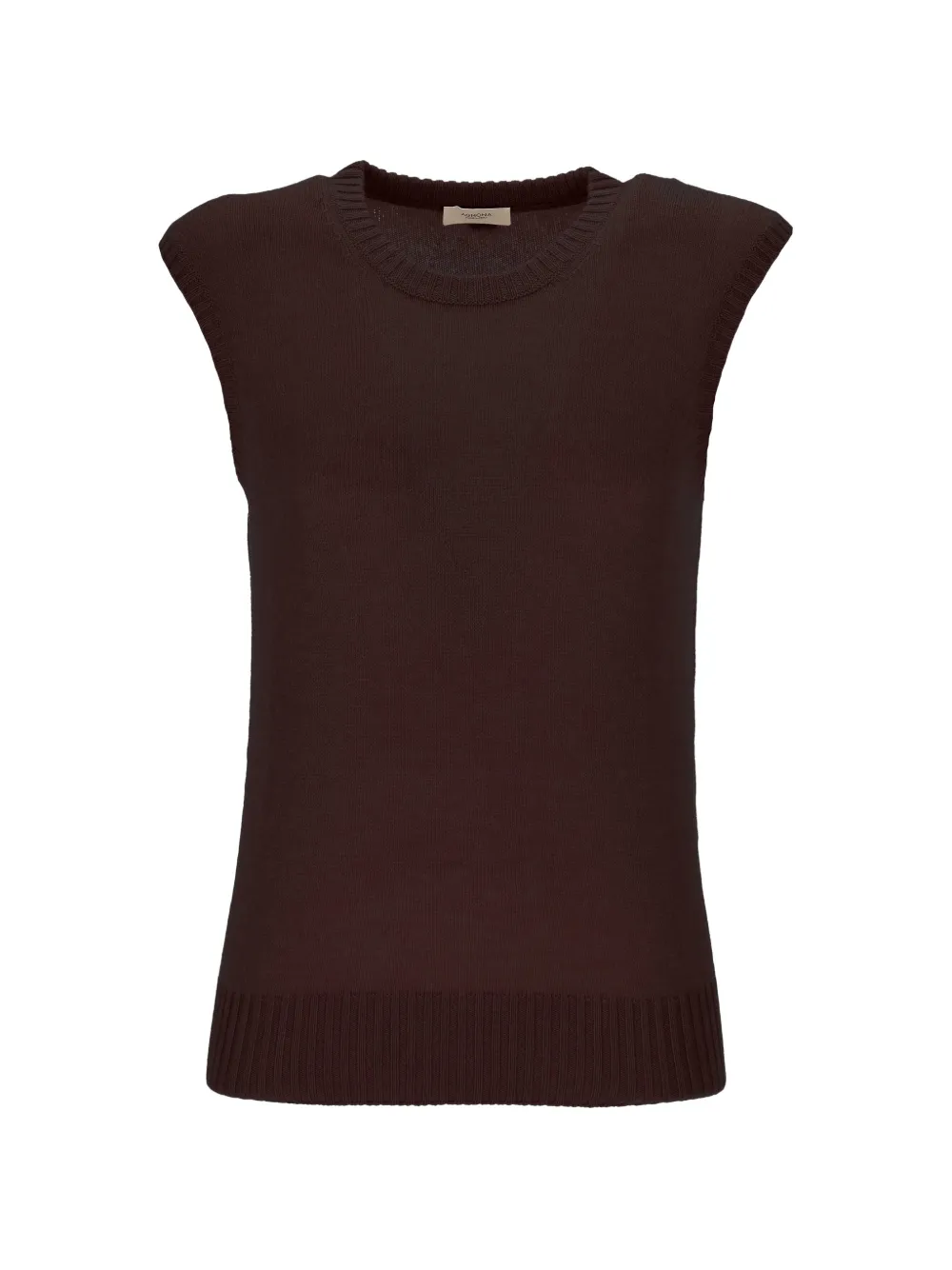 Agnona ribbed-trim knitted top