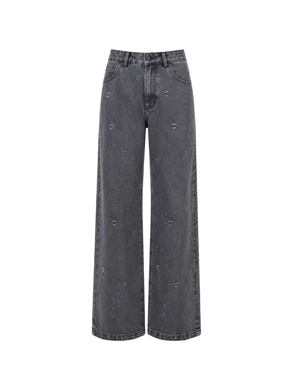 Federica Tosi Jeans a gamba ampia con effetto vissuto - Grigio