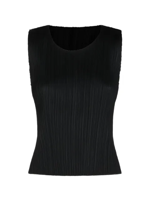 Pleats Please Issey Miyake camiseta con cuello italiano y pliegues