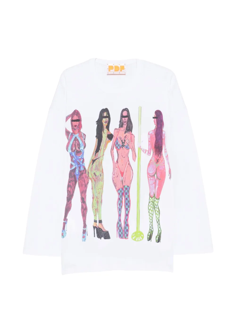 PDF graphic-print long-sleeve t-shirt - Weiß