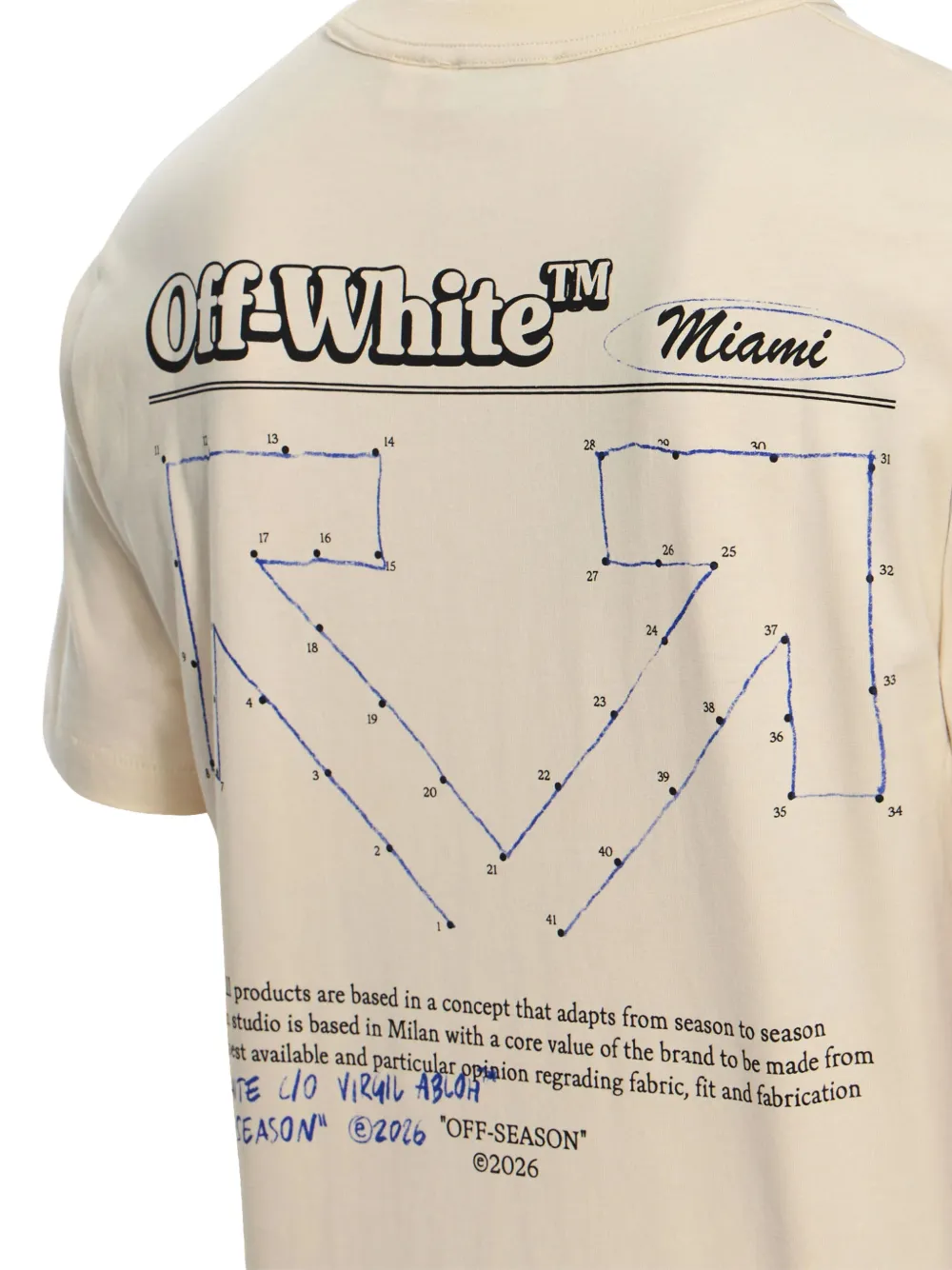 Off-White T-shirt met grafische print Beige