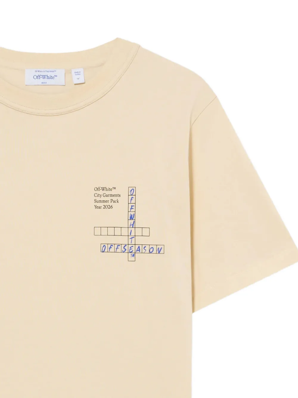Off-White T-shirt met grafische print Beige