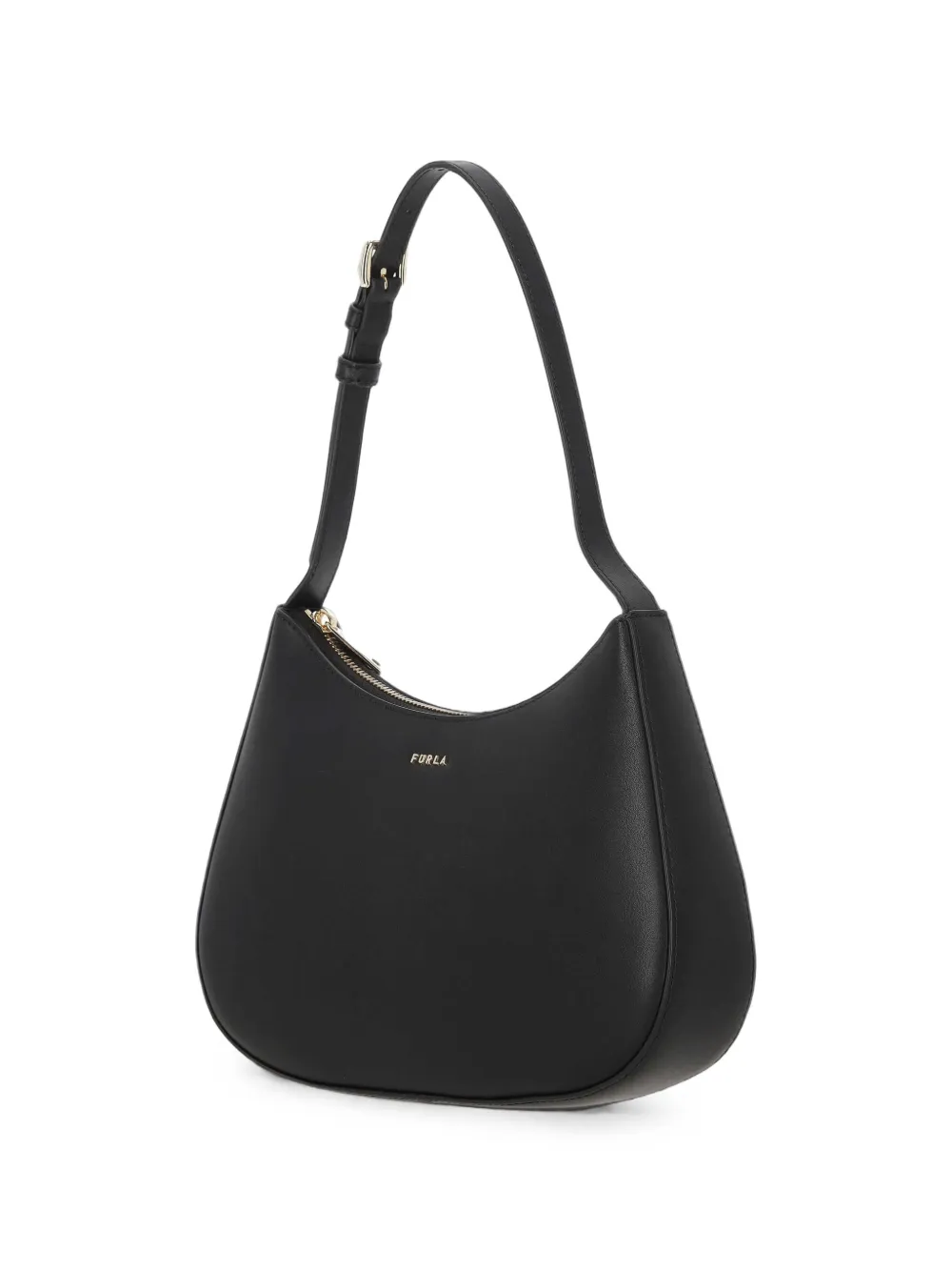 Furla Schoudertas met logo Zwart