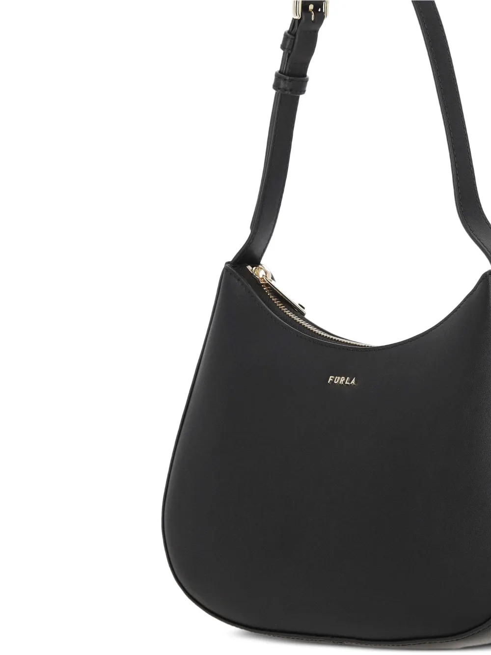 Furla Schoudertas met logo Zwart