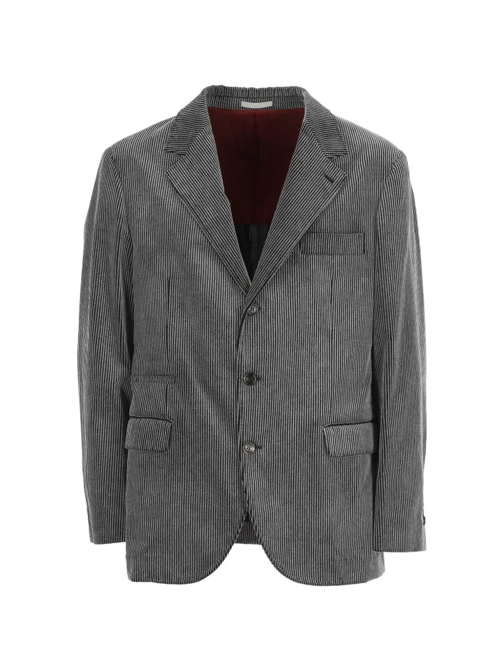 Brunello Cucinelli corduroy single-breasted blazer - Grigio