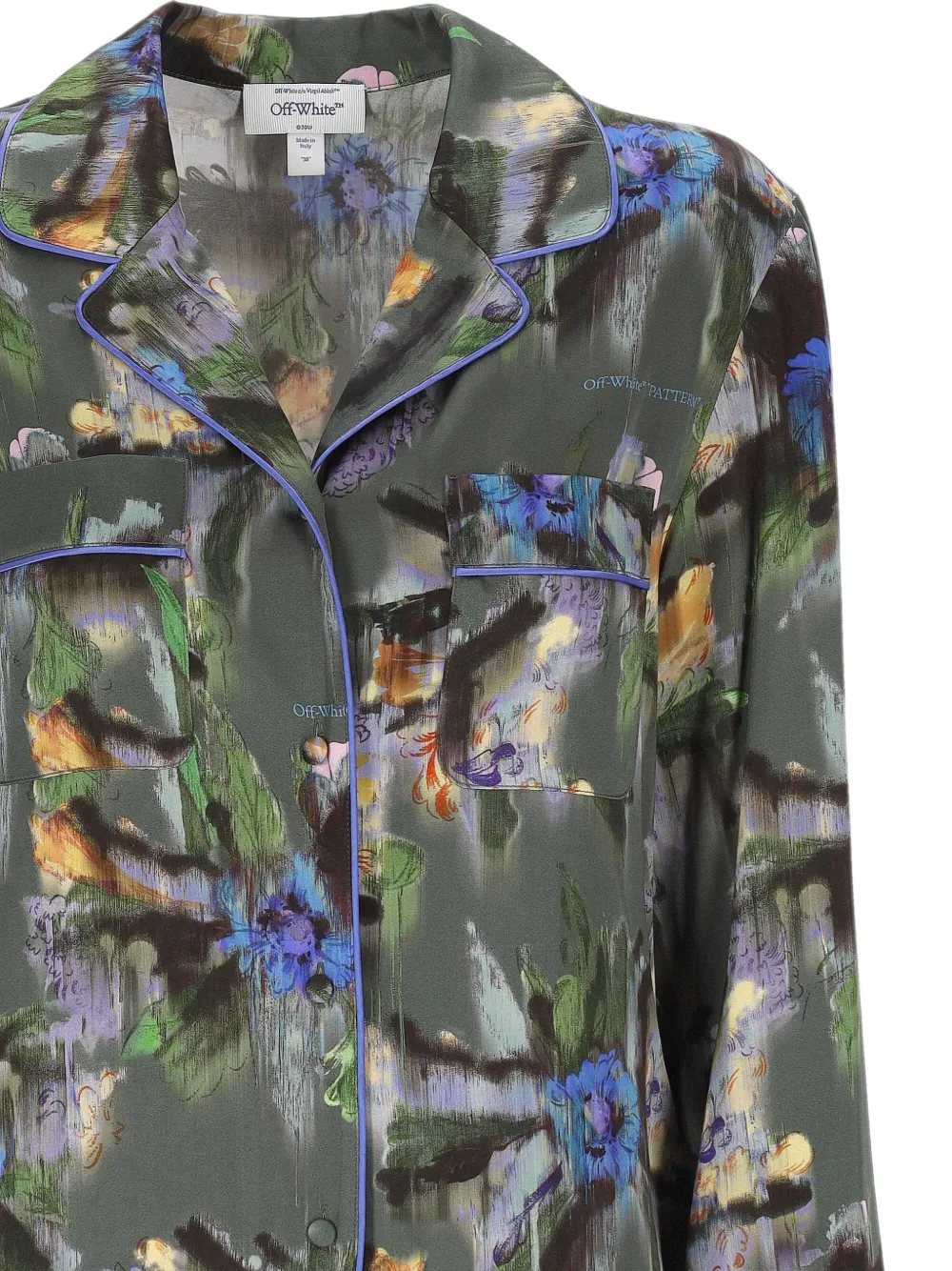 Off-White Blouse met bloemenprint Groen