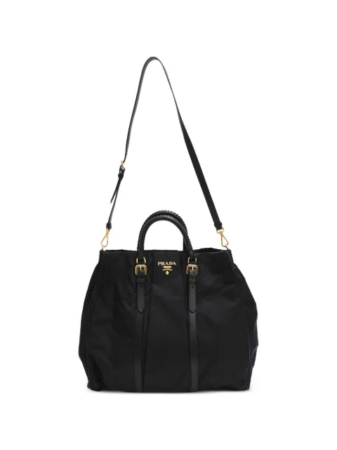 Prada Pre-Owned braided handle Tessuto shoulder bag