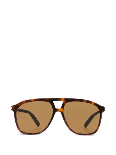 Saint Laurent tortoiseshell-effect pilot-frame sunglasses