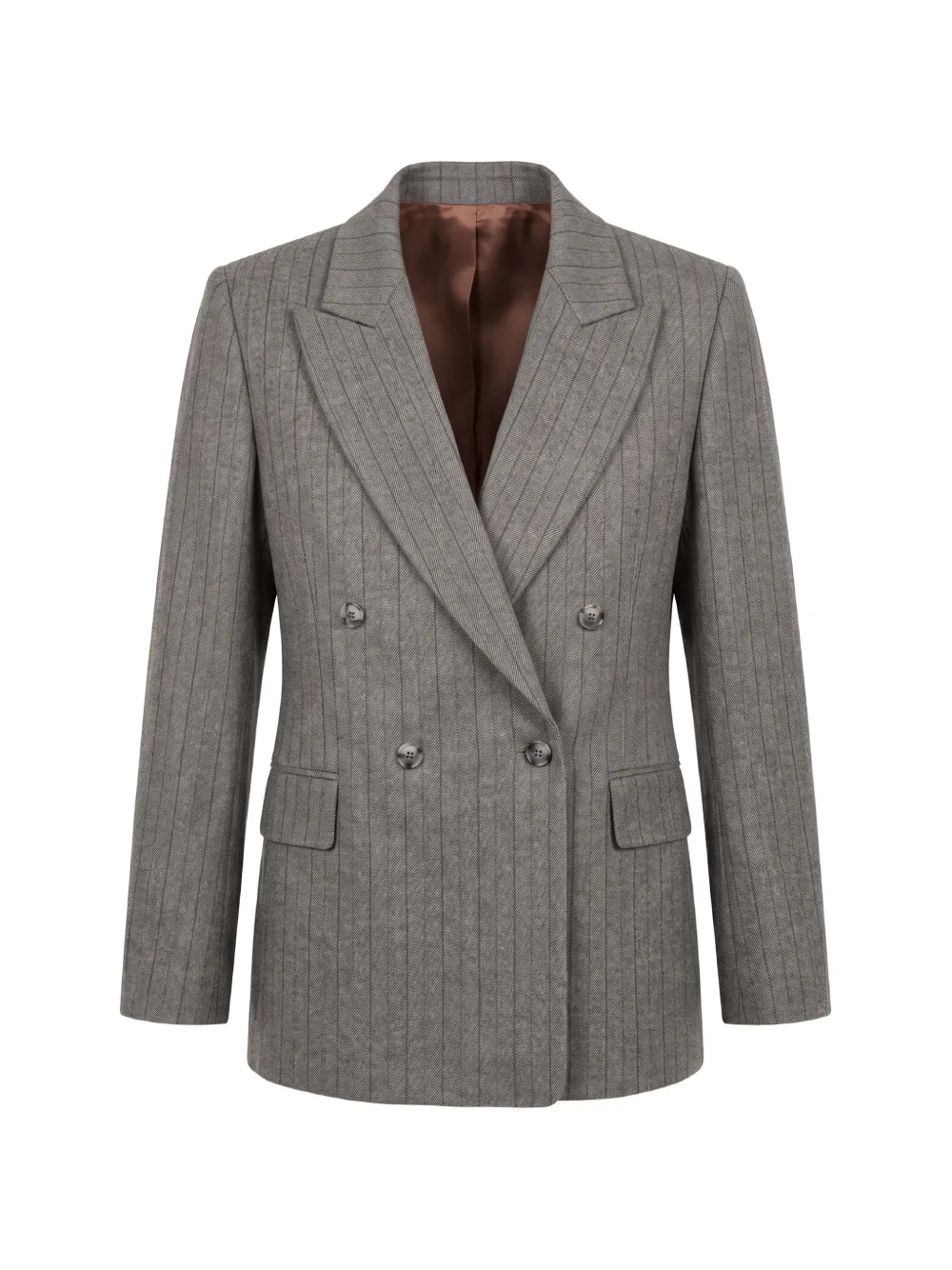 Paul Smith grey 'chalk stripe' relaxed double-breasted blazer - Grigio