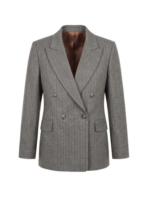 Paul Smith grey 'chalk stripe' relaxed double-breasted blazer