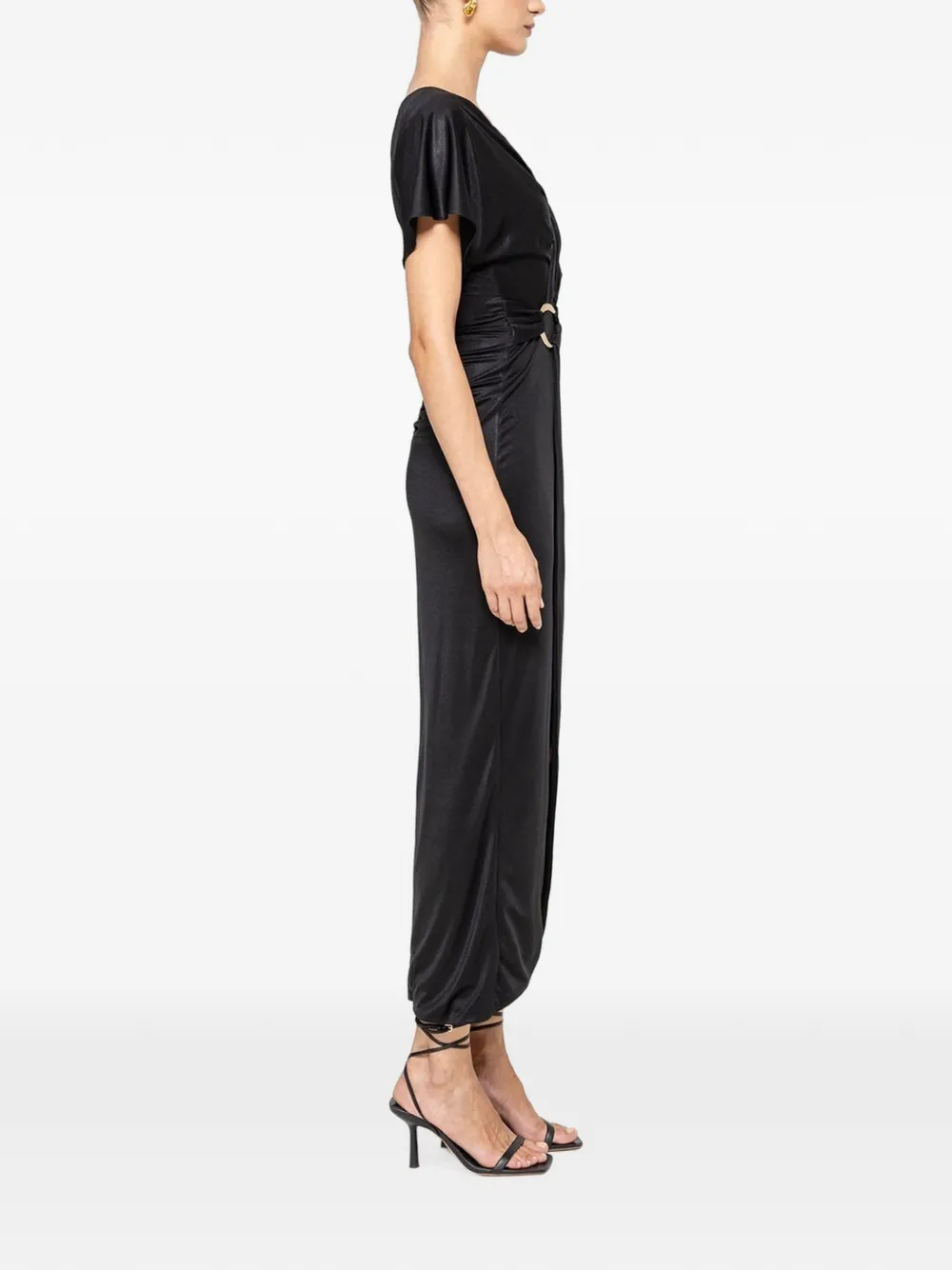 NISSA Jurk met metallic detail Zwart