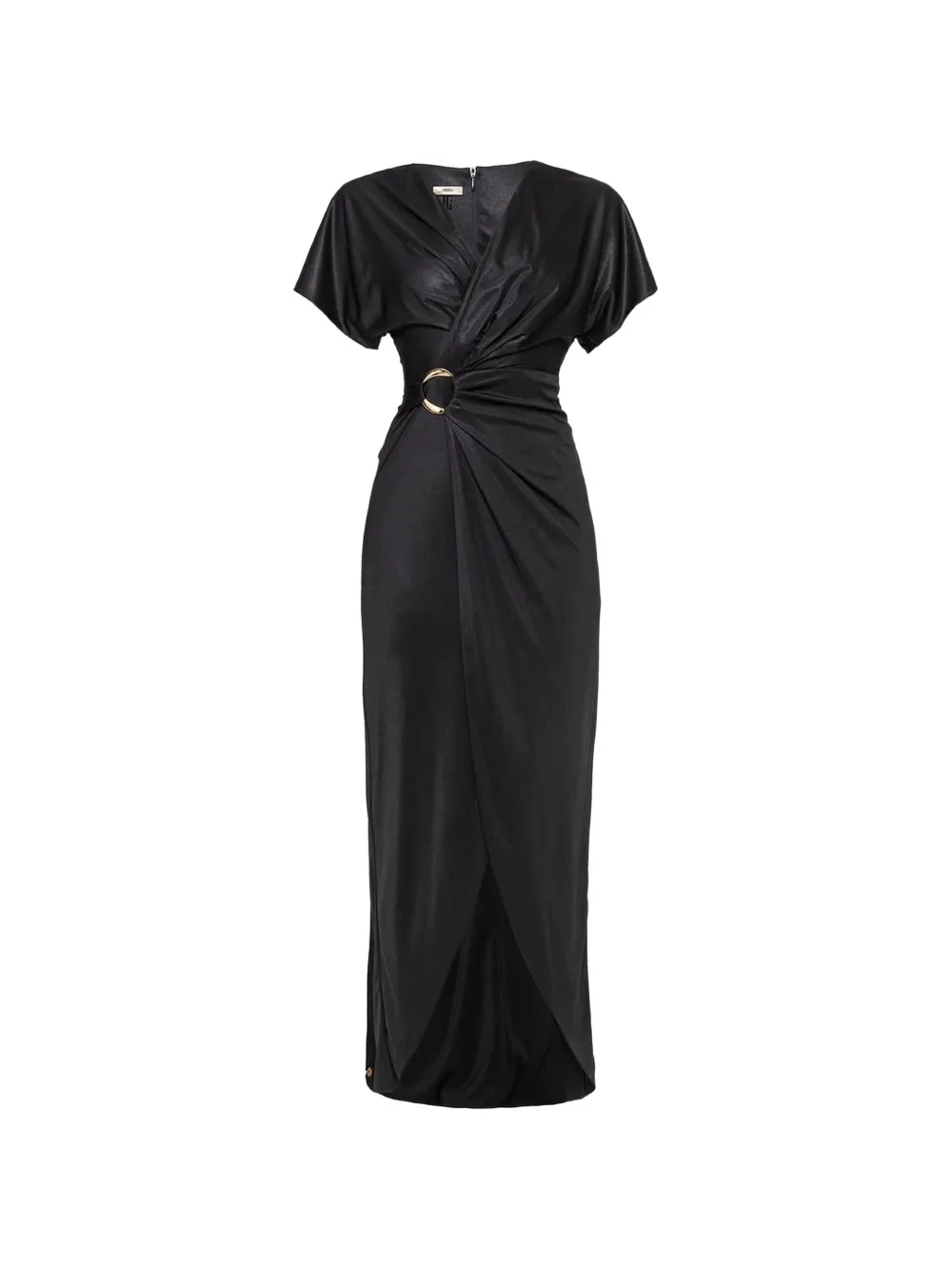 NISSA metallic-detail midi dress - Nero