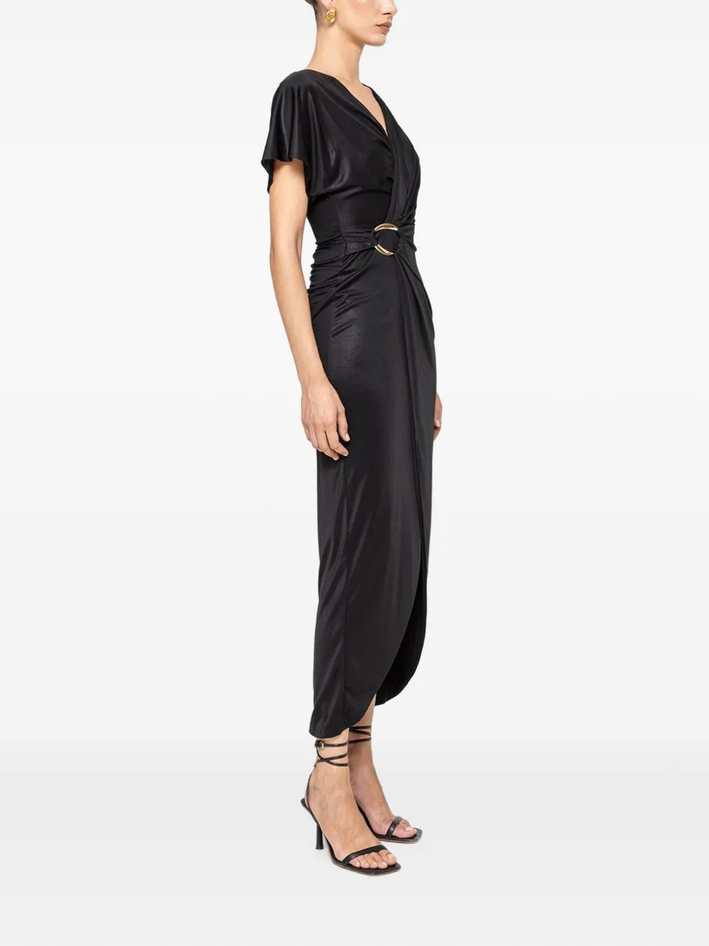 NISSA Jurk met metallic detail Zwart