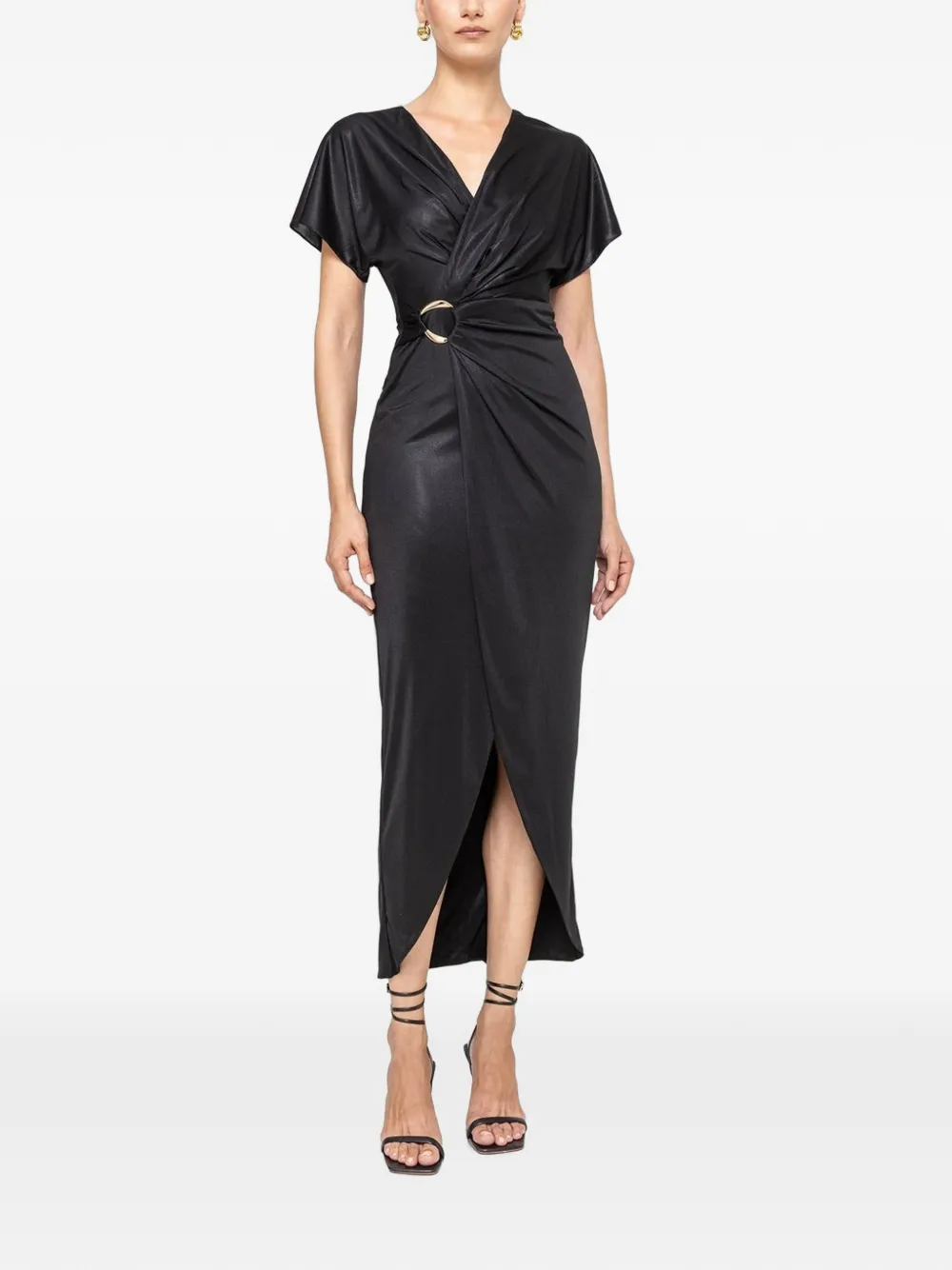 NISSA Jurk met metallic detail Zwart